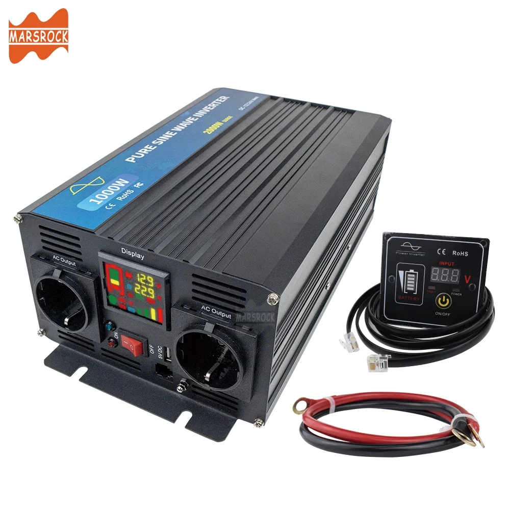 1000W Off Grid Tie Inverter Pure Sine Wave Inverter 3 Phase Wind Turbine Solar Inversor for 12V 24V Battery With Screen Switch