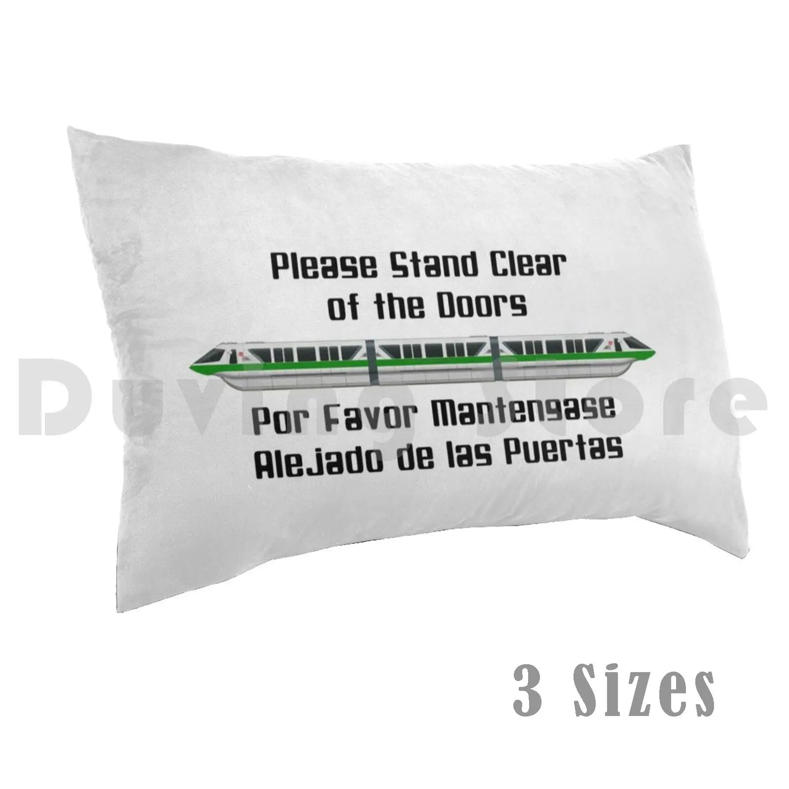 Monorail Green Pillow Case Printed 50x75 Monorail Wdw Magic Kingdom Transportation