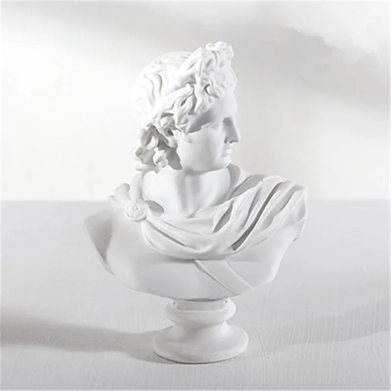 NORDIC FIGURE GYPSUM SCULPTURE GREEK MYTHOLOGY APOLLO HEAD PORTRAITS ORNAMENTS SKETCH MATERIALS WINE CABINET ORNAMENTS X2835