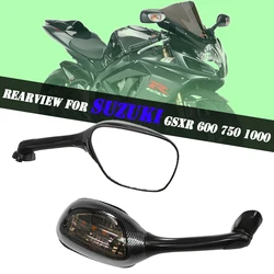 For Suzuki GSXR 600 750 1000 2005 2006 2007 2008 2009-10 K6 K7 K8 Motorcycle Rearview Side Mirrors LED Turn Signal Light Mirror