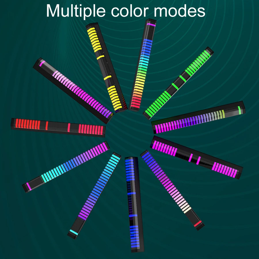 Светодиодный RGB-светильник с 3d-дисплеем, колонка с управлением звуком и музыкой, с управлением через приложение, цветная лампа-трубка для создания атмосферы в автомобиле