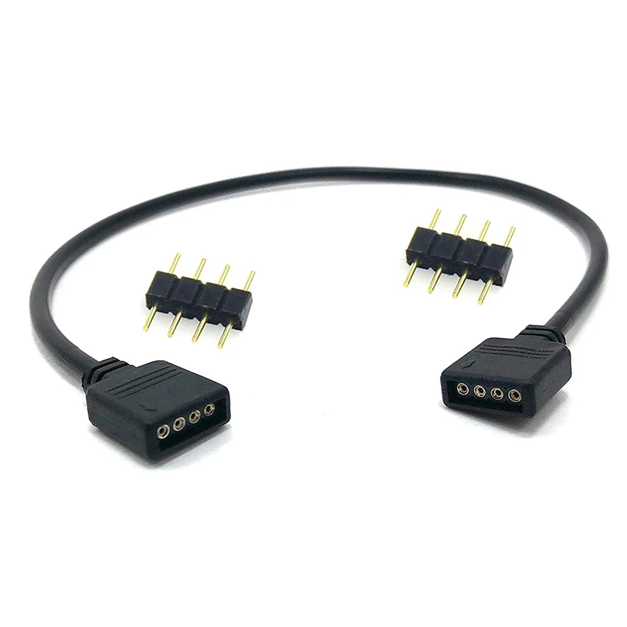 4 Pins RGB Strip Connector 1 to 1 2 3 4 5 Led Split Extension Wire Cable For RGB 3528 5050 LED Strip Light With 4 Pins Plug