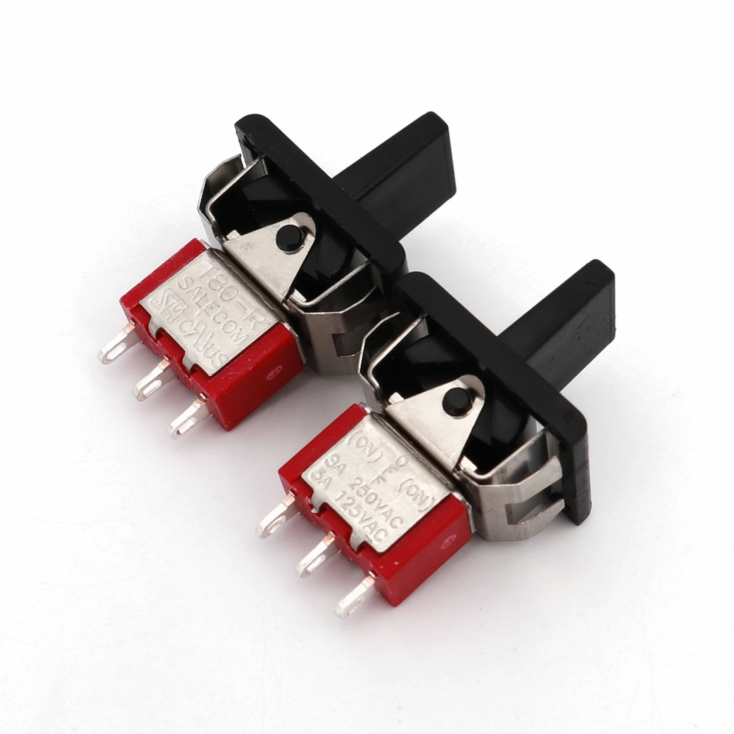 5Pcs SH T80-R Series R8016A-P14 3Pin Momentary MOM-OFF-MOM Self-Return SPDT Mini Rocker and Paddle Switch