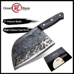 Grandsharp Handmade Chef Knife Forged High-carbon Clad Steel Kitchen Knives Cleaver Filleting Slicing Butcher Knife Gift Box