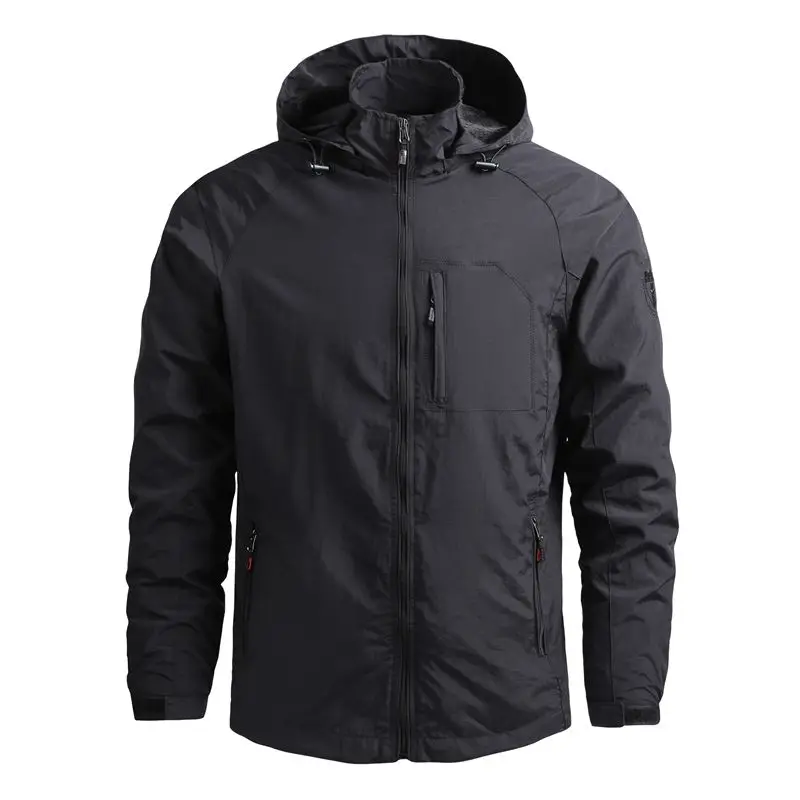 Outdoor Men\'s Hiking Jackets Hooded Waterproof Windbreaker Winter Coat 2022 Casual Jacket Tactics Military Cloak Techwear