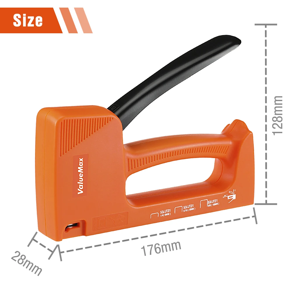 ValueMax Light Duty Staple Gun Manual Stapler Hand Tool Nail Gun Household Tool with 1600PC Staples