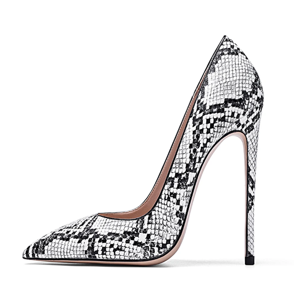 

Lovirs Women's Sexy Snake Pumps Ponited Toe Thin Heels Slip on 12cm Evening Party Stiletto Ladies Shoes US 5-15