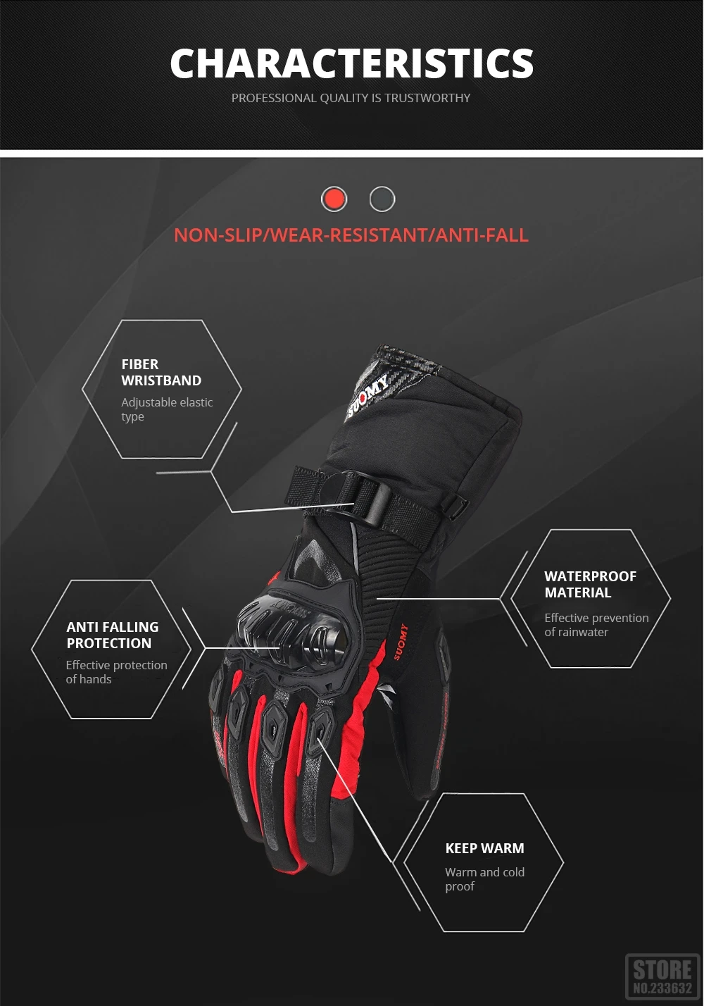 Motorrad Handschuhe Winddicht Wasserdicht Guantes Moto Männer Motorrad Reiten Handschuhe Touchscreen Moto Motocross Handschuhe Winter – Detail 12