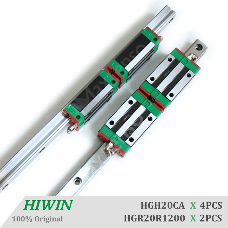 HIWIN HGR20CA Length 1200mm Linear Guideways Flange Blocks Carriage Machine Centers CNC Linear Guide Rail HG20 High Precision