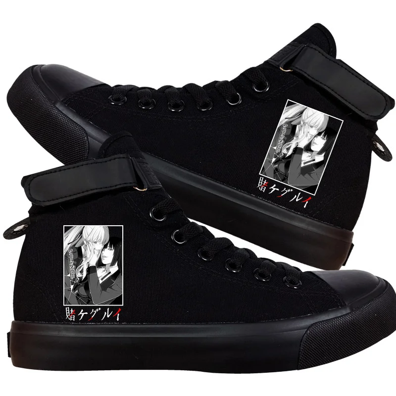 Kakegurui Anime Cosplay Beautiful Girl Print High-Top Canvas Shoes Casual Breathable Leisure Unisex Sport Sneakers Vulcanize