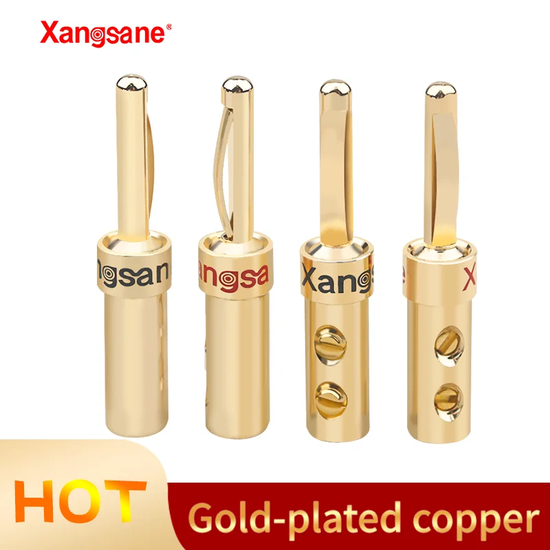 50pcs / 100pcs Xangsane pure copper plated hifi banana plug speaker wire single side screw audio connector