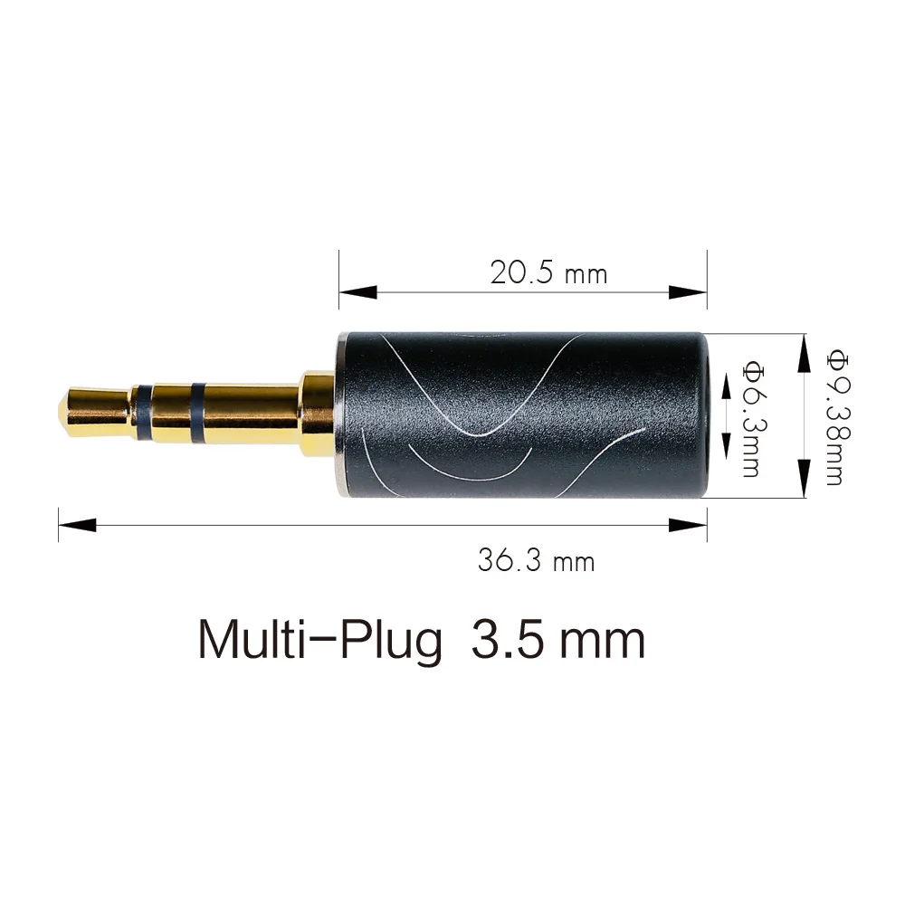 Oe multiplug alta fidelidade multi-função mutável 2.5mm 3.5mm 4.4mm tipo-c usb c tomada de bronze para fone de ouvido
