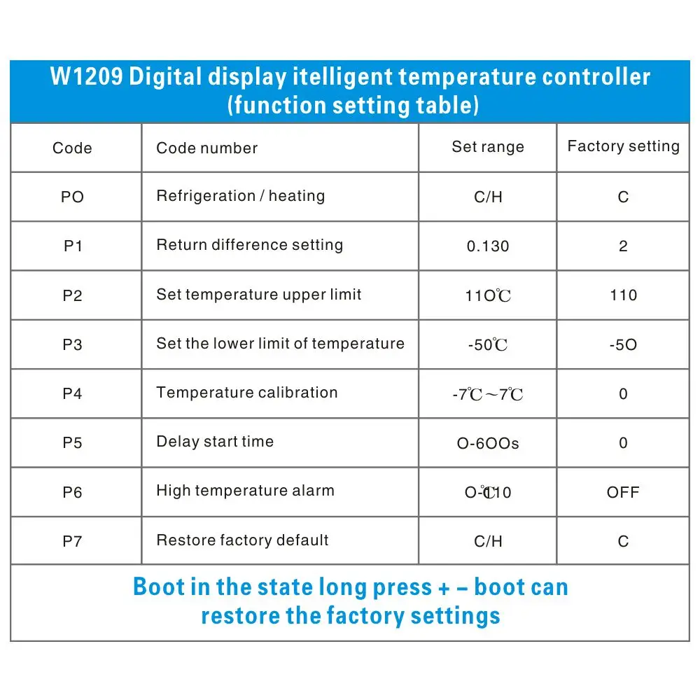 W1209 -50-100C DC 12V Digital Temperature Controllear Thermostat Temperature Control Thermostat Switch Plate W1209 Case