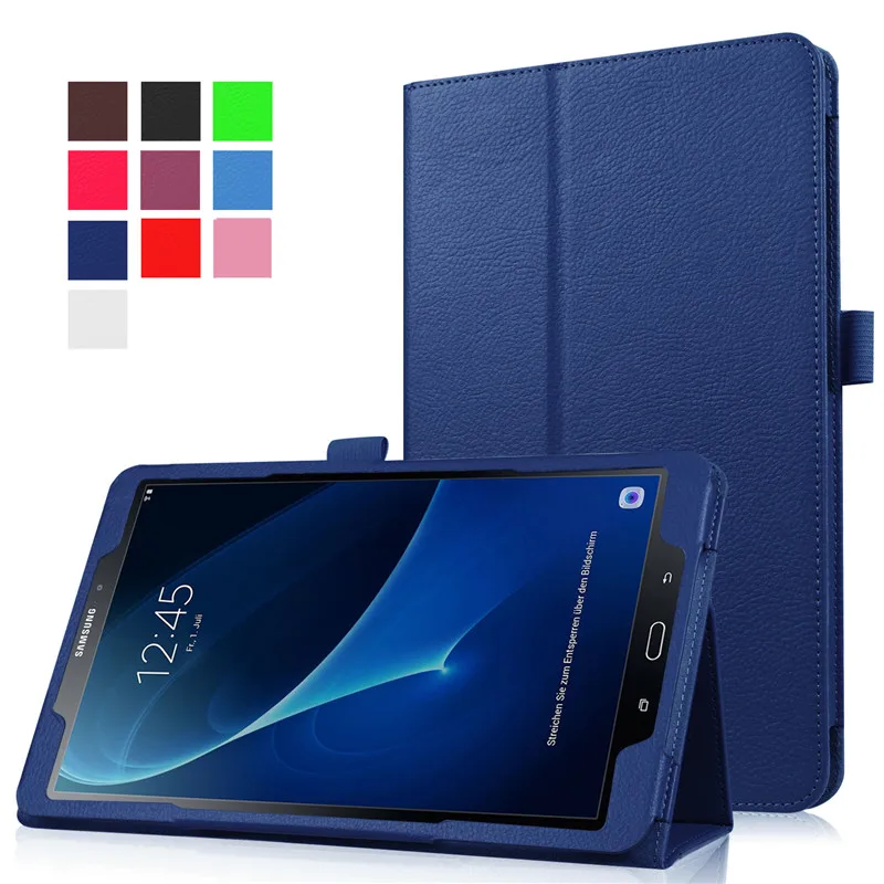 2018 New Solid Leather Case For Samsung Galaxy Tab A 10.5 T590 T595 SM-T590 Tablets Folding Stand Slim Protective Slim Cover