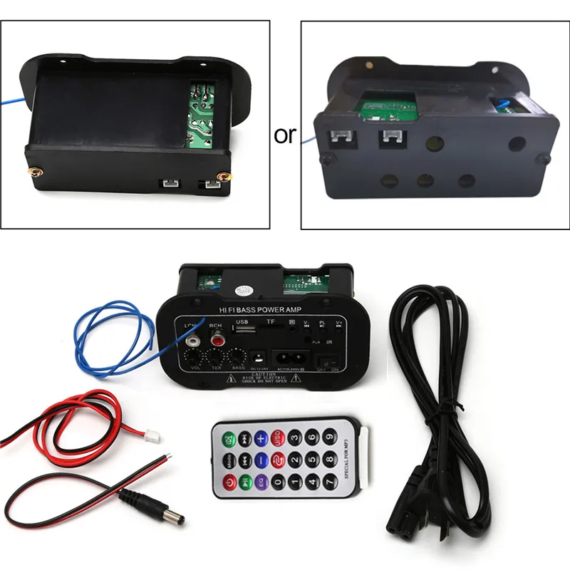 

25W Car Bluetooth-compatible Subwoofer Hi-Fi Bass Amplifier Board Audio TF USB 220V/12V/24V With Remote Control 2.1+EDR Set