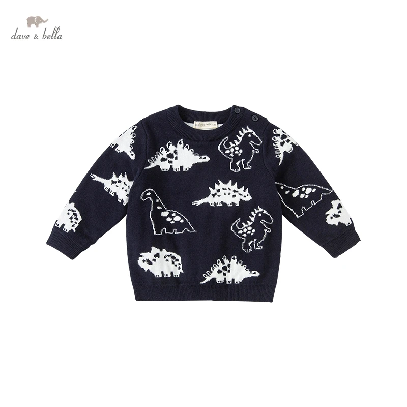 DB18520 dave bella winter casual baby boys Christmas cartoon knitted sweater kids boy fashion toddler boutique tops