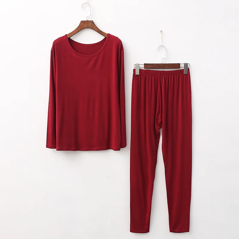 여성 속옷 롱 존스 빅 플러스 사이즈 5XL 봄 신상 캐주얼 세트 모달 통기성 의류 여성용 바디 슈트 무료 배송