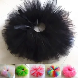 Tutu Skirt Girls Baby Birthday Party Fluffy Rainbow Skirt Black Colors Handmake Ballet Dance Skirt Halloween Christmas Costume