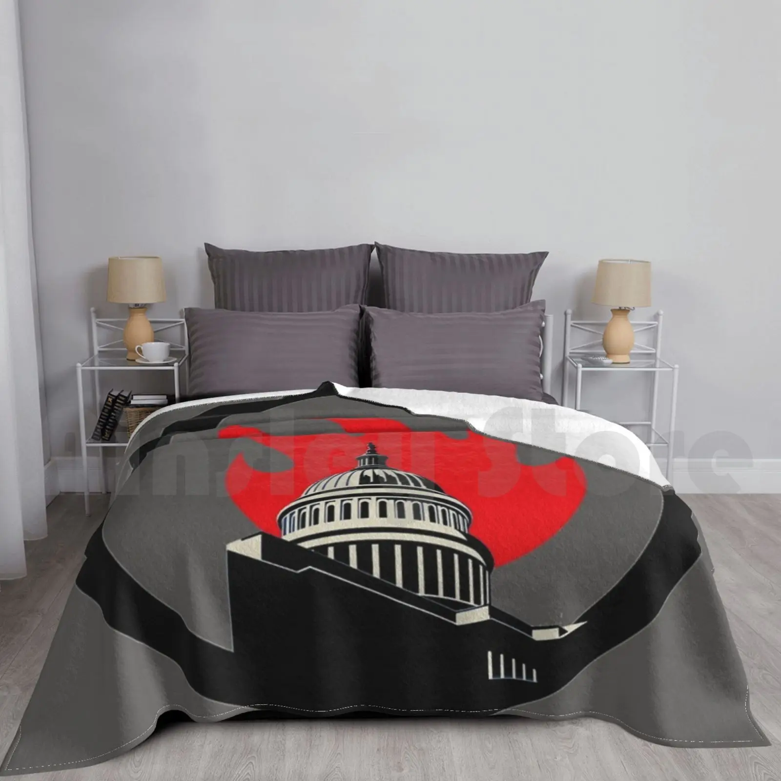 - Flame Over Capital Hill , Original Art Inspired By The Music. Blanket Fashion Custom Band Chris Cornell