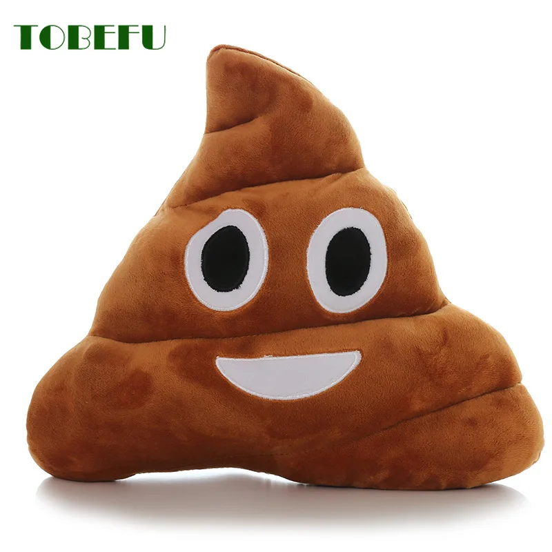 TOBEFU 1PC Poop Plush Pillow Funny Triangle Emotion Cushion Cute Decorative Stuffed Toy Brown Gifts for Kids