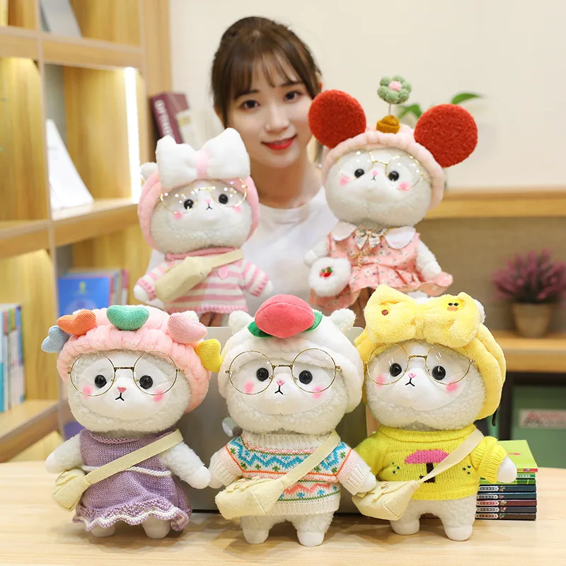 

30cm Kawaii Alpaca Plush Toys Hyaluronic Acid Little White Alpaca Doll Stuffed Toys Children Girls Birthday Valentine Gifts