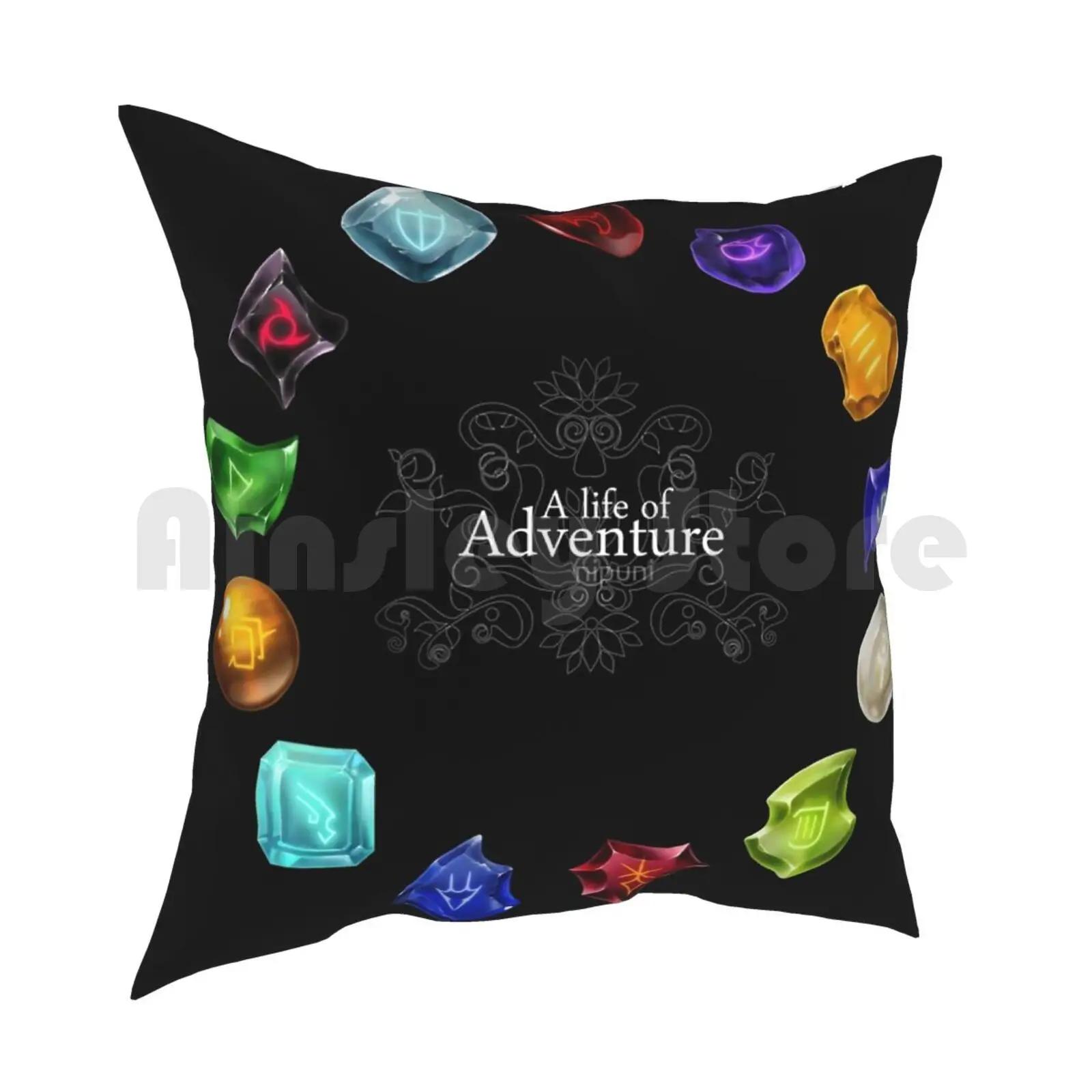 A Life Of Adventure Pillow Case Printed Home Soft Throw Pillow Ffxiv Final Fantasy Xiv Final Fantasy Mmo Game Crystals