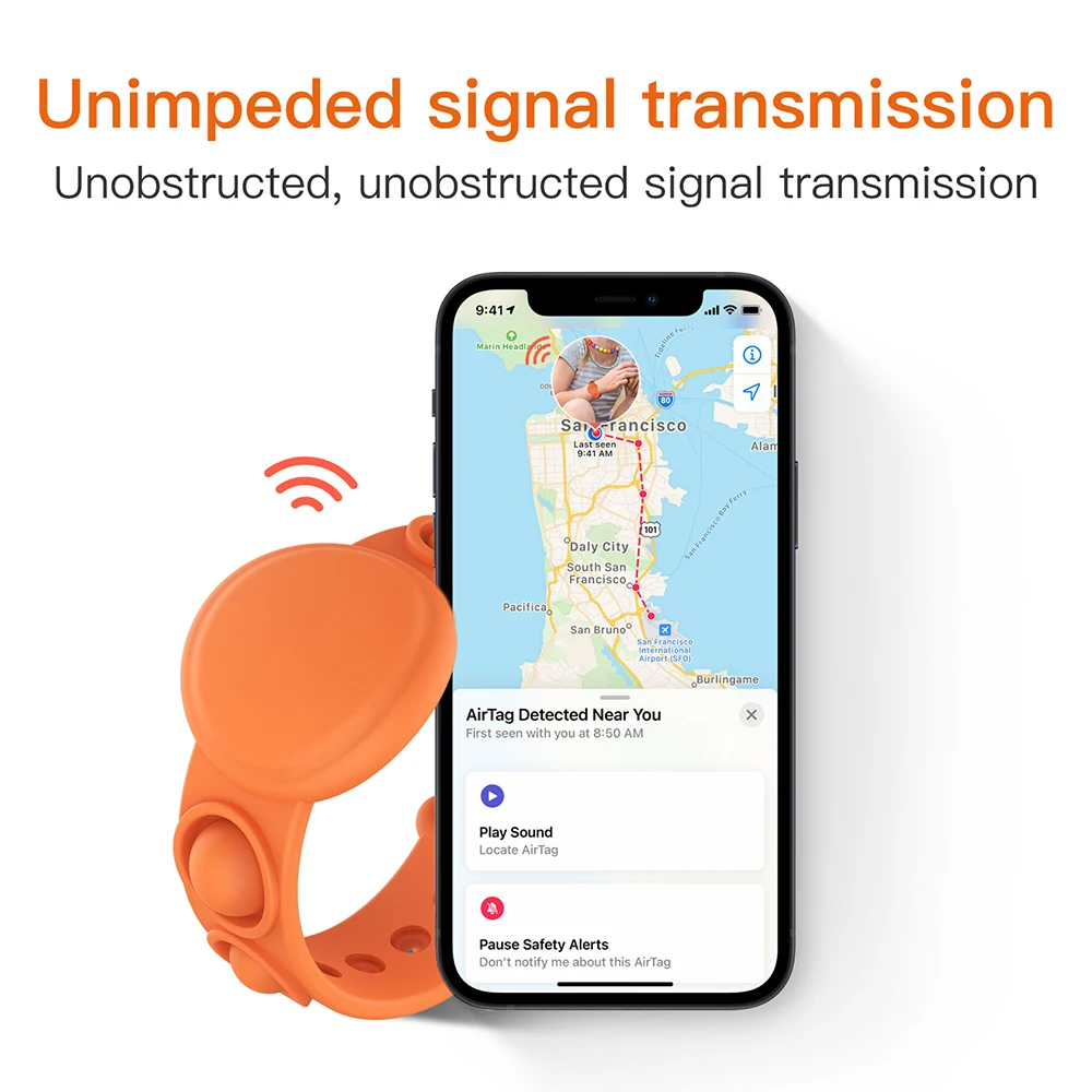 Braccialetto protettivo per AirTag custodia in Silicone liquido anti-smarrimento per Apple Airtag Tracker con cinturino Push-It Bubble Airtag