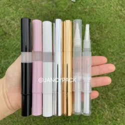 3ml 5ml Nail Twist Pens Empty Transparent Nail Oil Pen with Brush Empty Cuticle Oil Pen Cosmetic Container Pen Lip Gloss Tubes