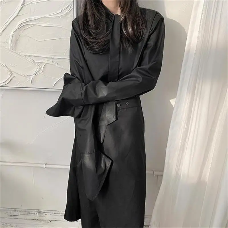 

Ladies Long Sleeve Shirt Spring And Autumn New Classic Dark Personality Cuff Fashion Trend Casual Loose Large Size Shirt