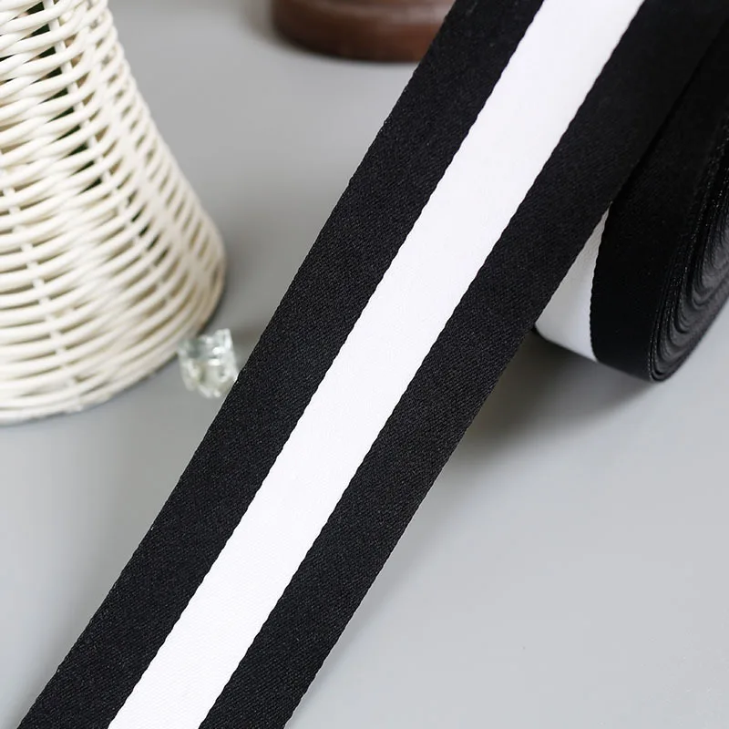 1M Width 10mm-40mm Black White Stripes Ribbon Webbing Handwork bow material gift wrap Sewing Fabric Accessories bias tape ruban