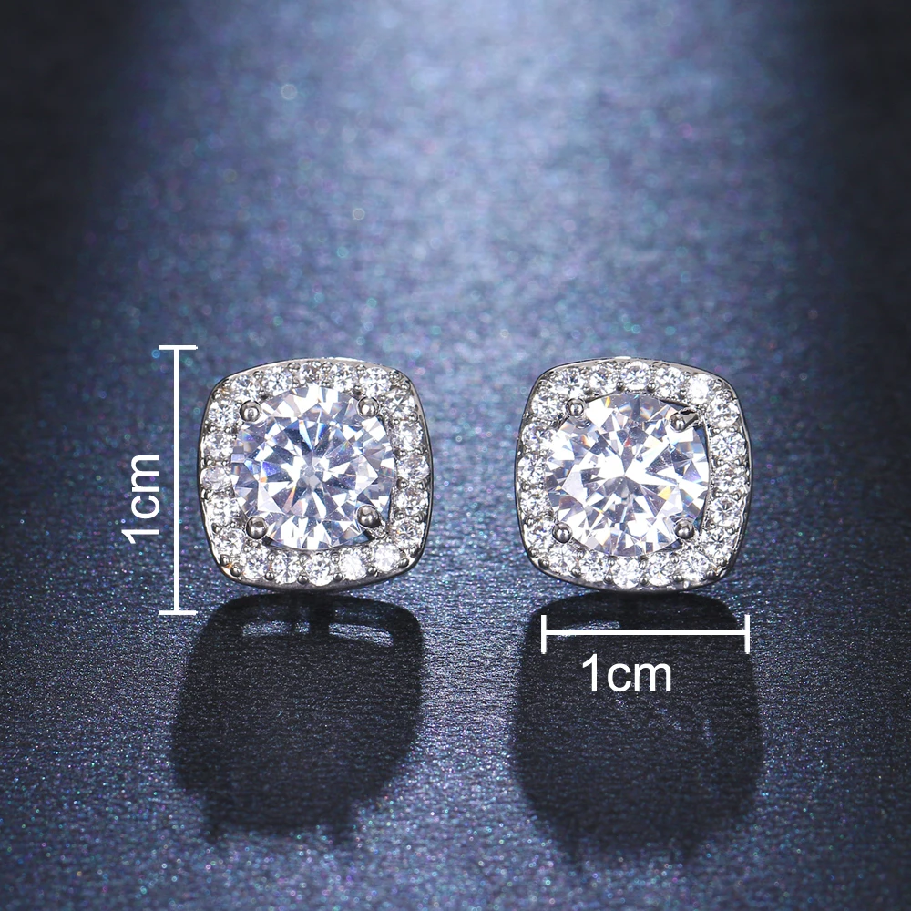 Emmaya ใหม่แฟชั่นวงกลมลักษณะสีขาว AAA CZ เปิดต่างหูผู้หญิงที่น่าสนใจเครื่องประดับงานแต่งงานชุด-UP