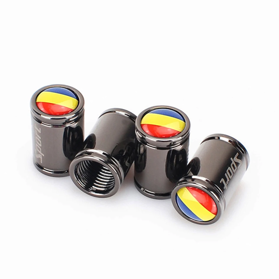 4pcs/set Romania Flag Bike Car Motorcycle Truck universal Tube Tyre Bicycle AIR Valve Cap Dustproof for Buick for Benz for VW