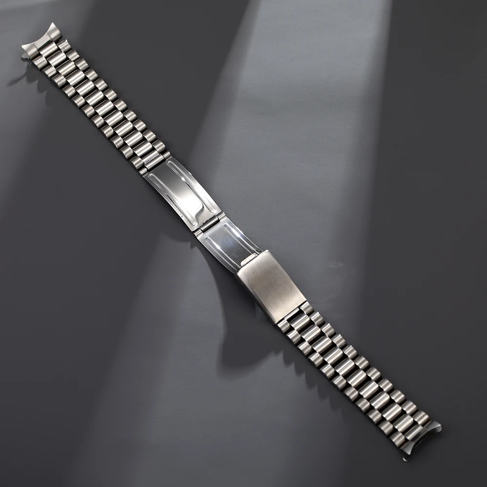 316L Stainless Steel 18mm 20mm Brush Polish Solid Stainless Steel Presidentt Curved End Watch Strap Band Fit For RoLX SKX  Watch