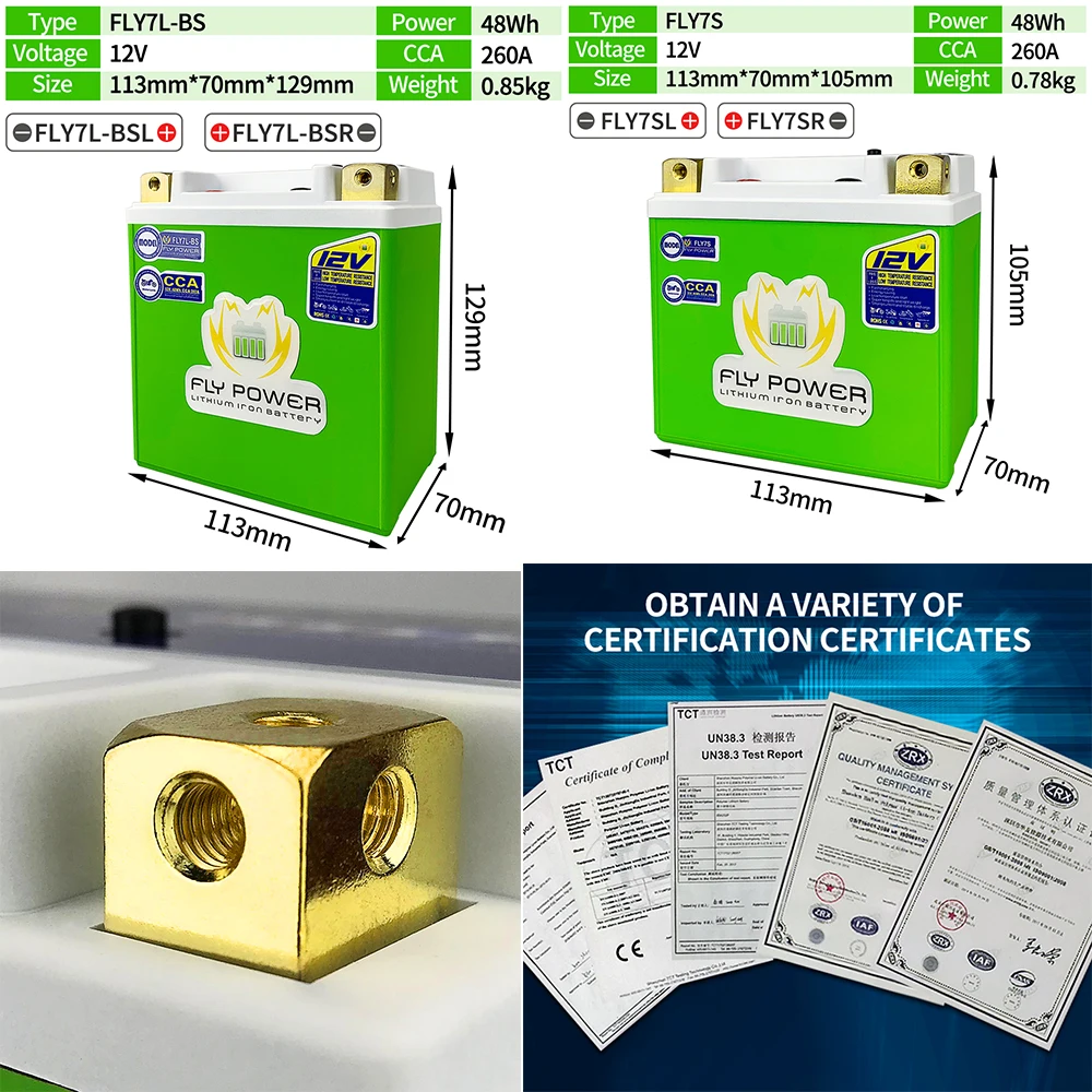 12V 2Ah-12Ah Motorcycle LiFePO4 24Wh-144Wh CCA160-620A Scooter Starting Lithium Battery 12V With BMS For Jet Skis ATVs