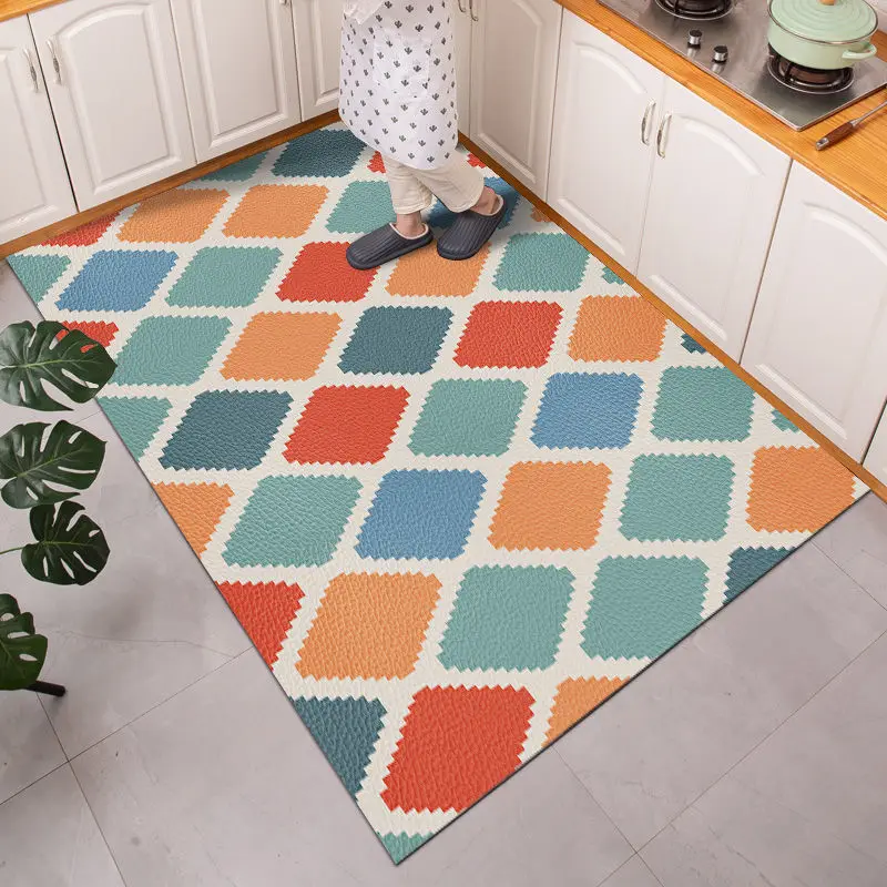 Kitchen New PVC Mat Bath Carpet Floor Mat Home Entrance Doormat Tape Bedroom Living Room Floor Mats Modern Kitchen