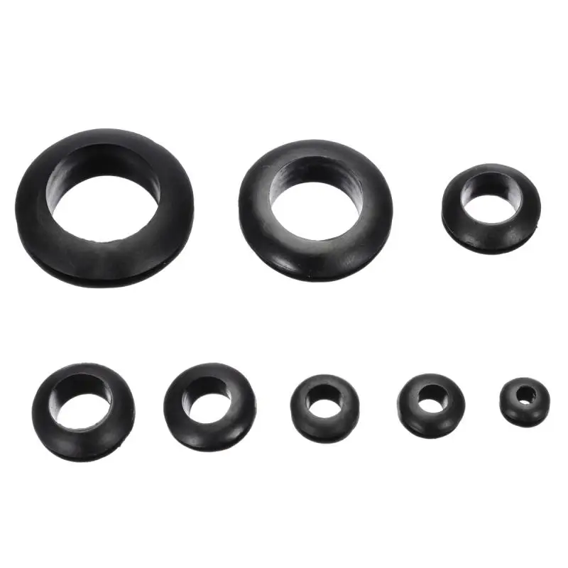 Kit di guarnizioni con passacavo in gomma da 100 pezzi ~ 50 pezzi per Set di assortimento di cavi neri