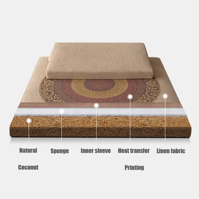 Chiński styl naturalne palmy kokosowe Zafu i Zabuton joga/poduszki medytacyjne plac 60/70/80cm Zafu poduszka podłogowa medytacja lotosu