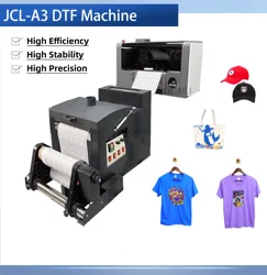 Jucaili A3 format width DTF printer with XP600 head double head printer with shake powder machine 330mm printing width