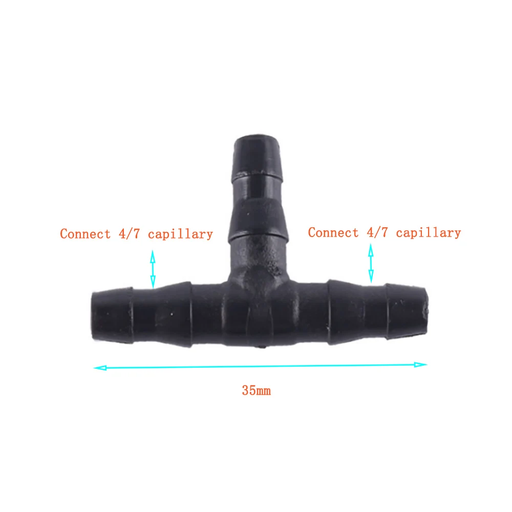 50 Pcs Barb Tee Garden Hose Connector 1/4 Inch Water Hose Irrigation Kit Connector 4/7 mm Hose Pipe Connect Tee IT245