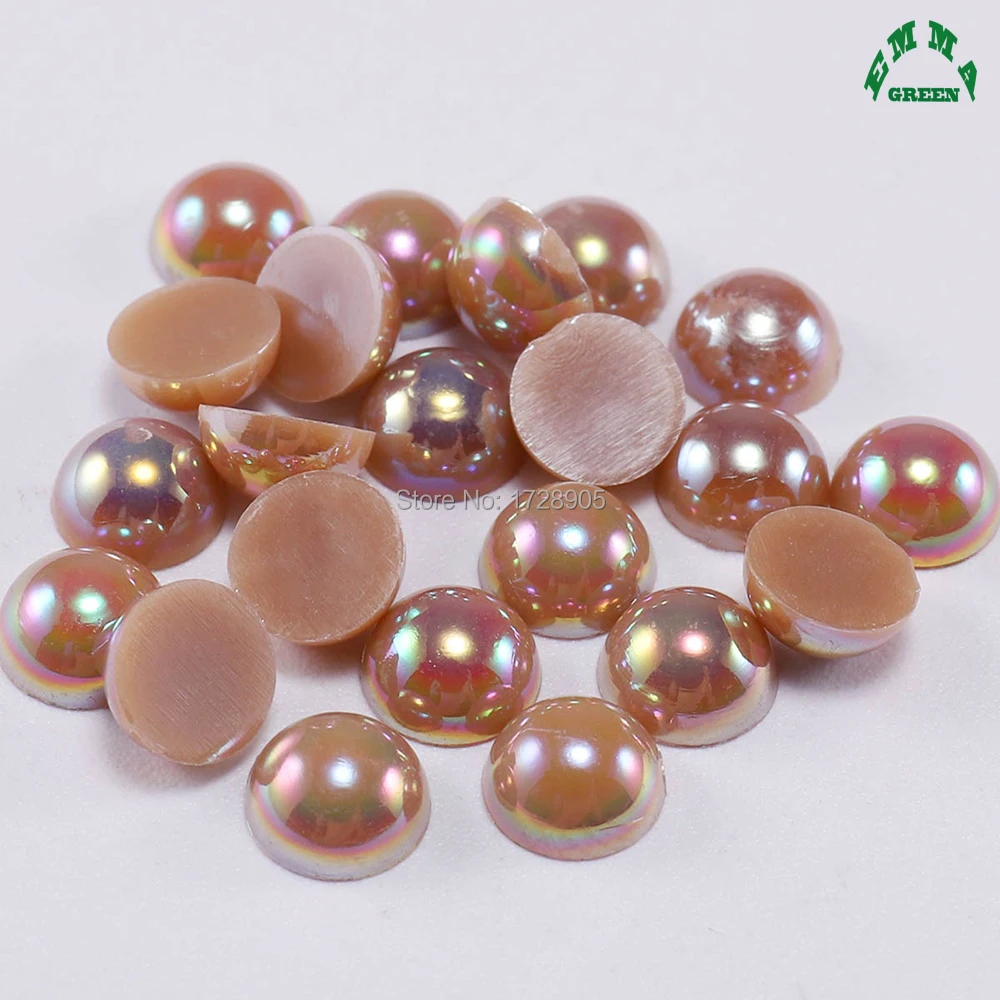 Nail Art Pearl for girls ab Shiny Pearls Brown Half Pearls 2mm to 14mm Manicure Nails DIY Accessories Nail Decoration