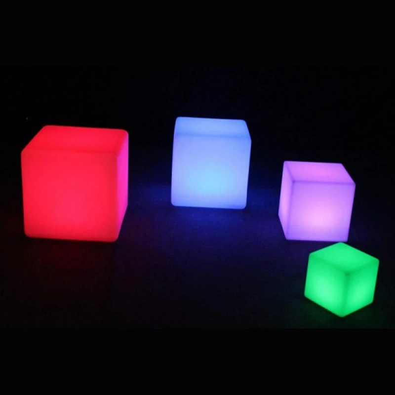 D10,D13,D15,D20cm LED Decorative lighting led cube Stool 16 color changing lighting for event party decoration free shipping 1pc