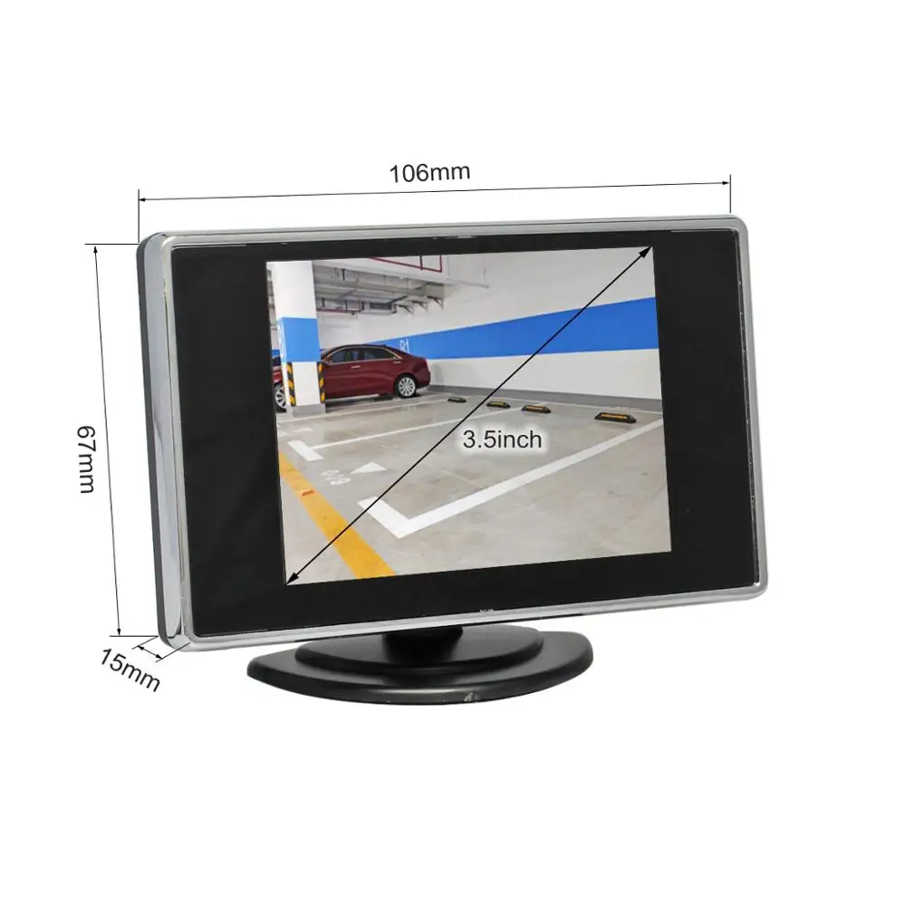 DIYSECUR 3.5inch 480TV Line Resolution TFT LCD Car Monitor Kit Car Camera Reversing IR Camera Parking Assistance System