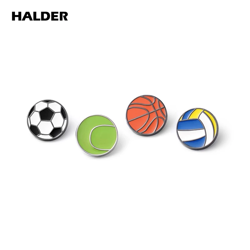 HALDER Football Pin Basketball Pin Tennis Brooch Volleyball Badge Sports Pins Balls Brooches Backpack For Men Gift Jewelry