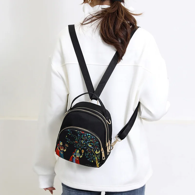 Yogodlns Trendy Neue Nylon Rucksack Für frauen Multifunktions Schulter Umhängetasche Druck Wasserdichte Rucksack Reise Dame Pack – Detail 10