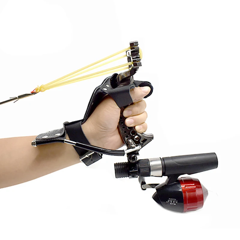 2022 New Fishing Slingshot Outdoor Shooting Sport Hunting Game Wristband Combination Set Fishing Reel Easy To Carry and Durable