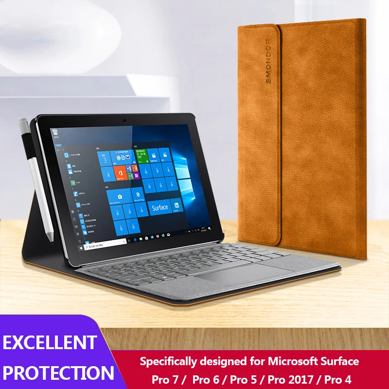 

Protective Case for Microsoft Surface Pro X 7 6 5 4 with Pen Holder Magnetic Tablet Stand Cover for Surface Go 2 Laptop Sleeve