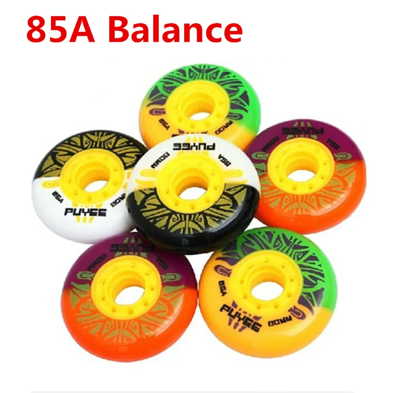 

PUYEE 85A dual colors Roller Skates Tire for SEBA FSK Slalom Inline Skating Wheel tyre High HV ksj wfsc igor 72 76 80mm Patines