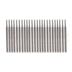20 x Lapidary Diamond Coated Solid Bits Gems Drilling Needle 1.3mm Silver