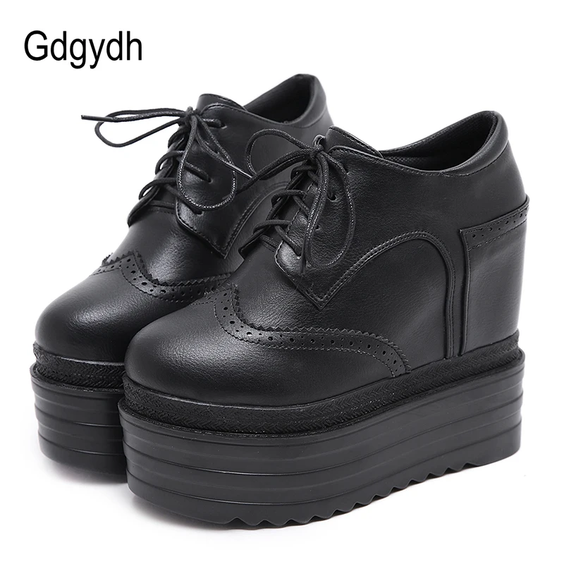 

Gdgydh Fall Women Pumps Vintage Round Toe Wedges Female High Heel Shoes Sexy Nightclub Platformance Shoes Two-pieces Shoes Black