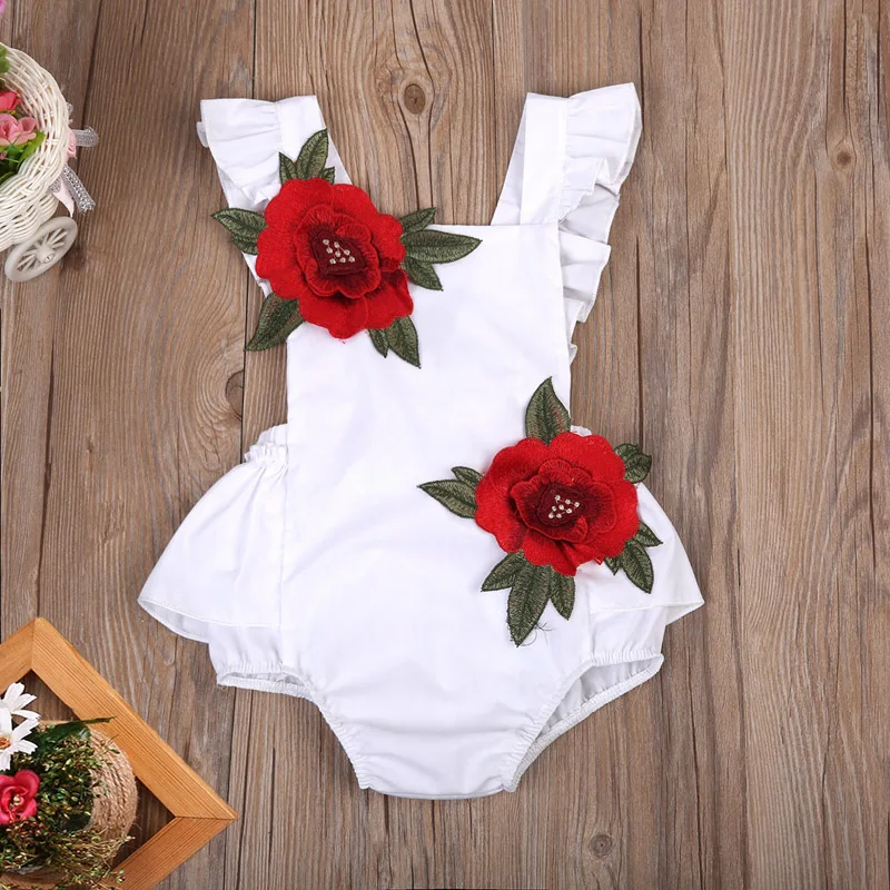 Newborn Baby Girls Clothes Sleeveless Bodysuit Jumpsuit Floral Kids Outfits baby girl clothes Sunsuit